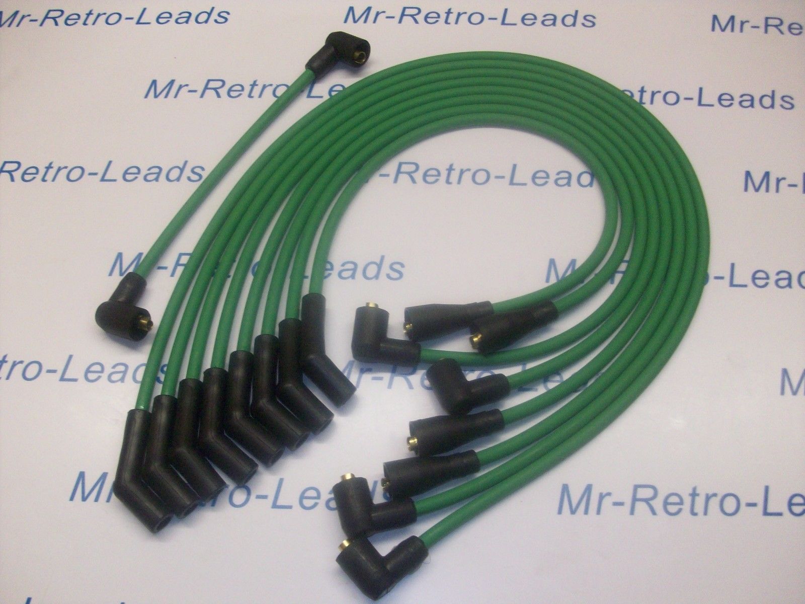 Green 8mm Performance Ignition Leads For Triumph Stag Rover 3.0 V8 Quality Leads