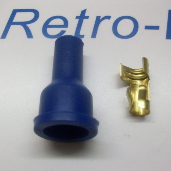 Ignition Lead Distributor Plug Fitting Blue Silicone Boot Cap Terminal