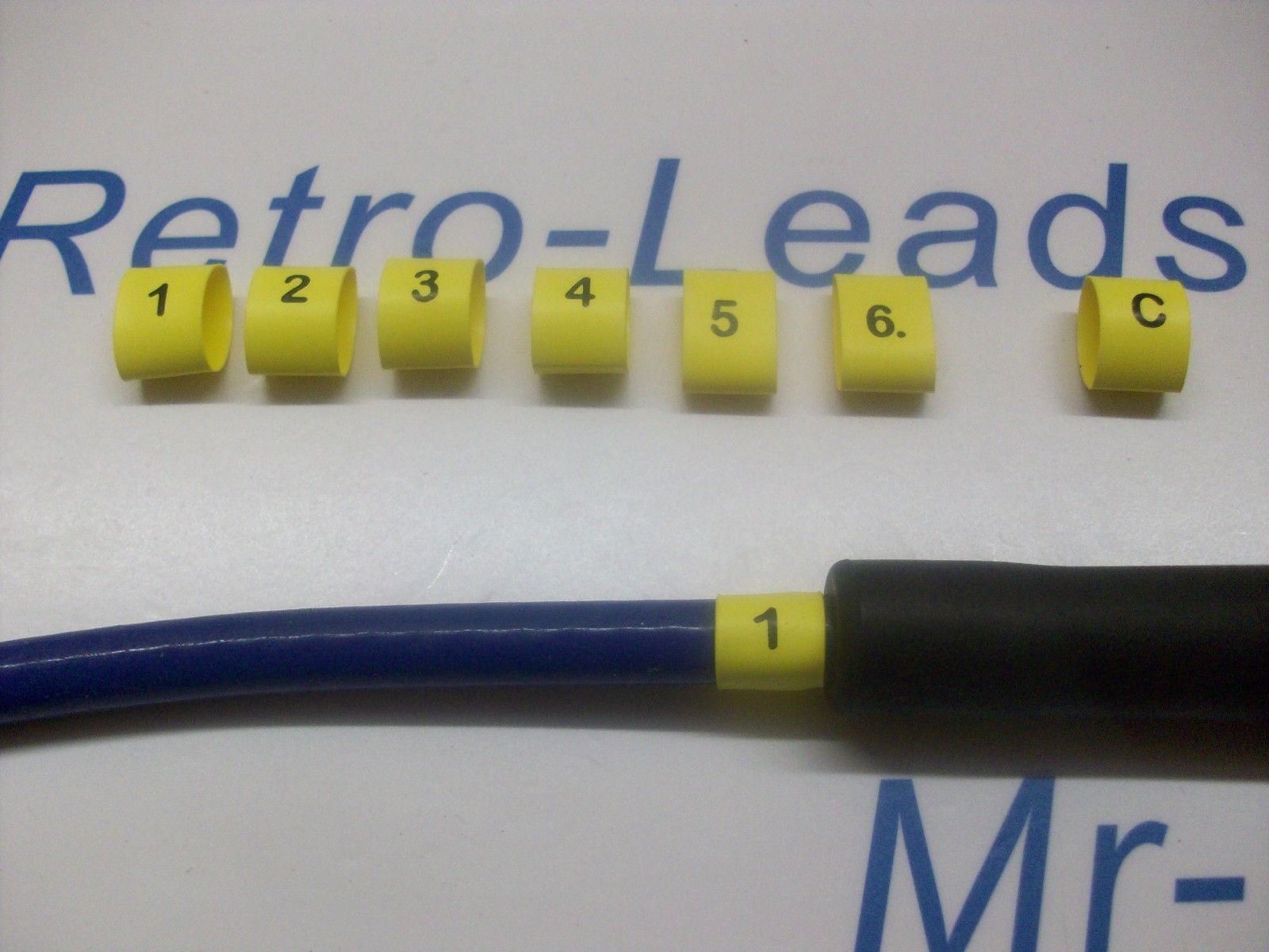 Ignition Lead Plug Numbers 1 / 6 Heat Shrink Ht Lead Black On Yellow 1