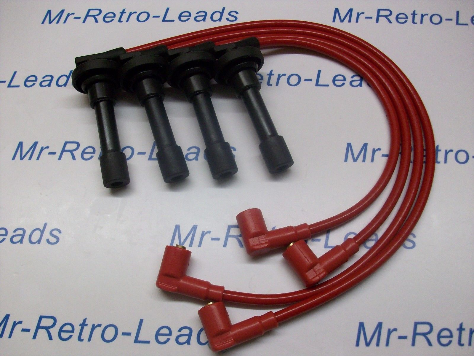 Red 8.5mm Performance Ignition Leads For Honda Civic D16 Dohc Engines Quality Ht