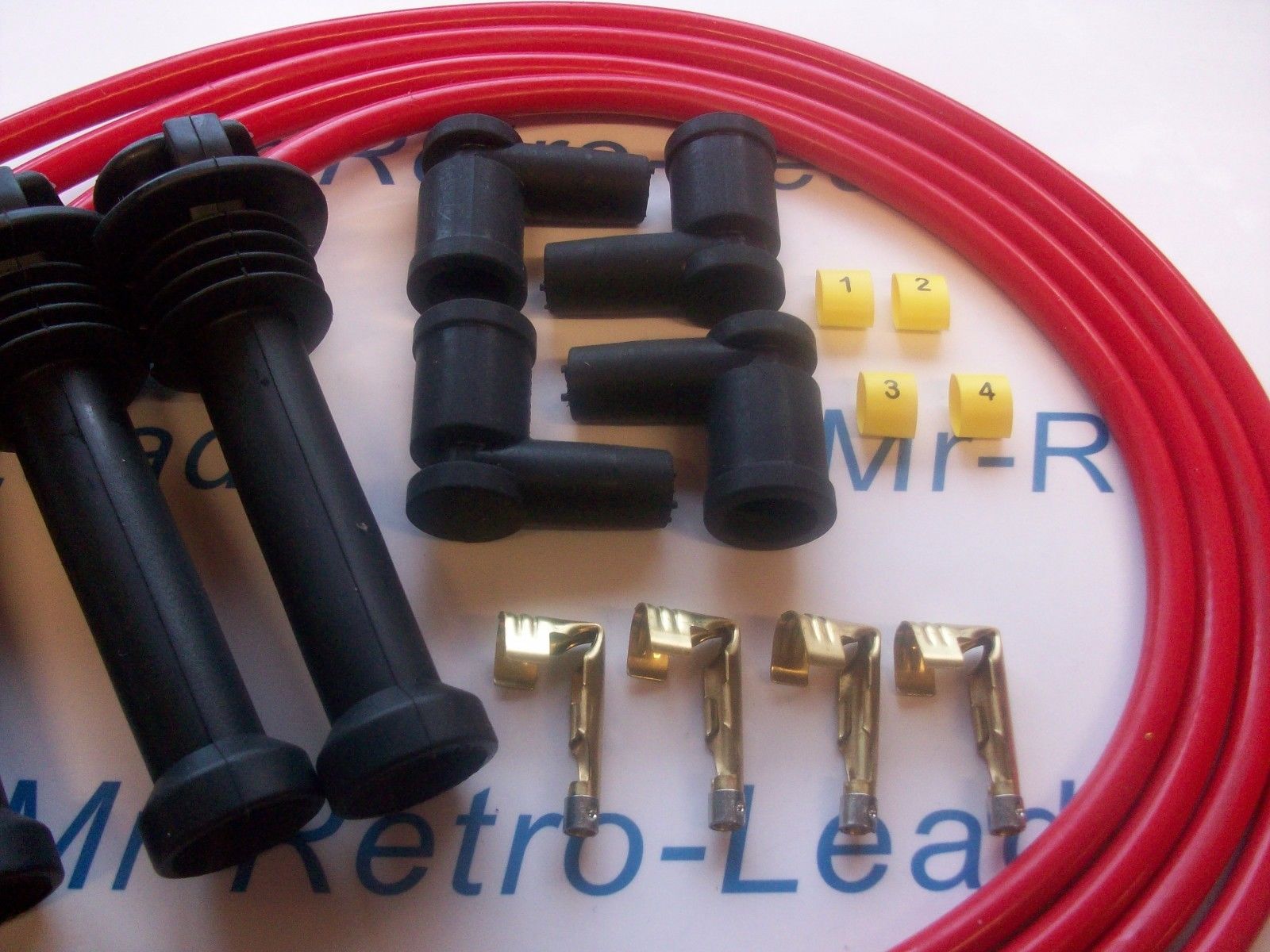 Red 8.5mm Performance Ignition Lead Kit Ford Zetec Black Top Kit-car Part Built