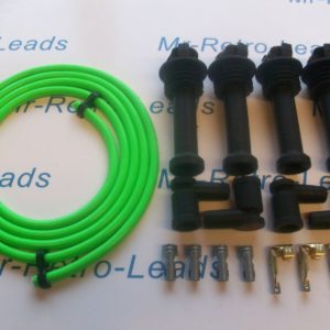 Lime Green 8mm Performance Ignition Lead Kit For Black Top Kit Cars 111mm Boots