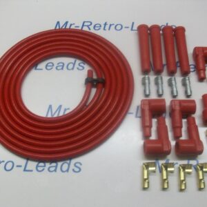All Red 8mm Performance Ignition Lead Kit For The 4 Cyl 3 Meters Ideal Kit Cars