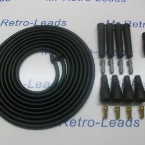 Black 8mm Performance Ignition Lead Kit Ignition Lead For 4 Cly 3 Meter Kit Cars