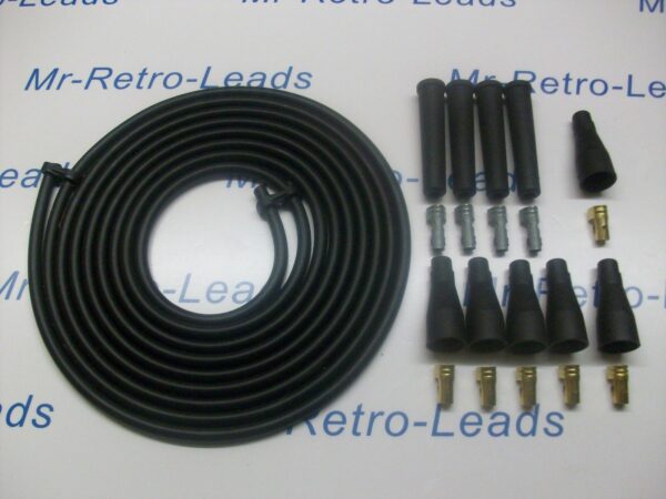 Black 8mm Performance Ignition Lead Kit Ignition Lead For 4 Cly 3 Meter Kit Cars