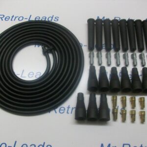 Black 8mm Performance Ignition Lead Kit Lead For V8 Car 6 Meters Kit Quality Ht.