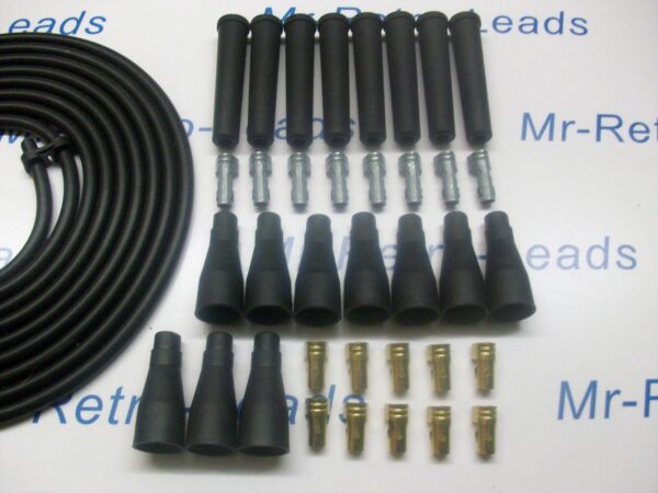 Black 8mm Performance Ignition Lead Kit Lead For V8 Car 6 Meters Kit Quality Ht.