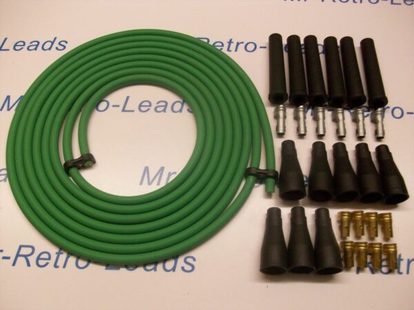 Green 8mm Performance Ignition Lead Kit Cable For 6 Cly 4 Meters All Kit Cars..