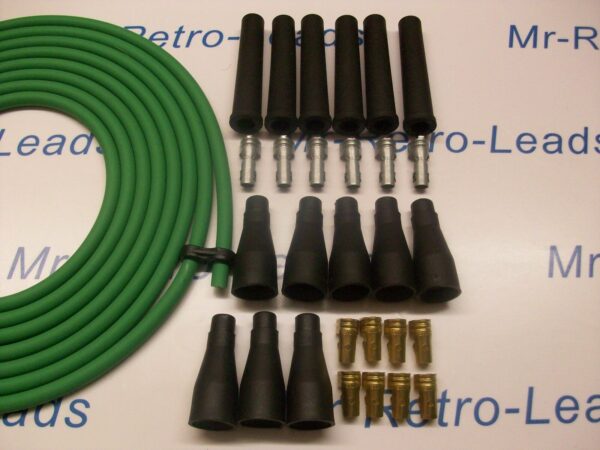Green 8mm Performance Ignition Lead Kit Cable For 6 Cly 4 Meters All Kit Cars..