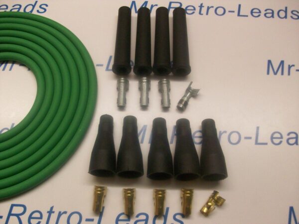 Green 8mm Performance Ignition Lead Kit For 4 Cyl 3 Meters Ht Kit Cars Quality