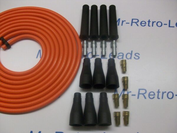 Orange 8mm Performance Ignition Lead Kit For The 4 Cly 3 Meters Kit Car Quality.