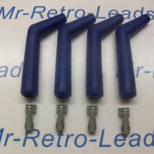 4 Blue Silicone Ignition Lead Spark Plug Boot Terminal 45 / 135 Degree V8 Gmc