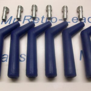 6 Blue Silicone Ignition Lead Spark Plug Boot Terminal 45 / 135 Degree V8 Gmc