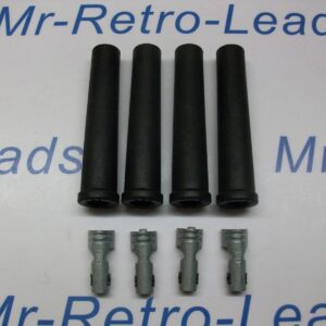 Black 7mm 8mm Ignition Spark Plug Silicone Boots Terminals Kit Lead Ht Quality