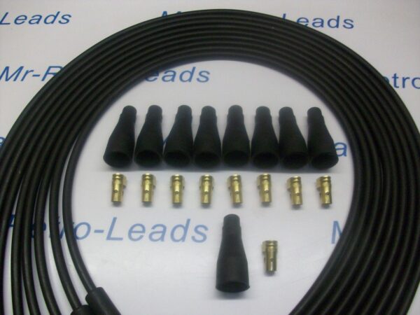 Black 7mm Ignition Lead Kit Copper Core For The Pilot V8 Ht All The Older Cars