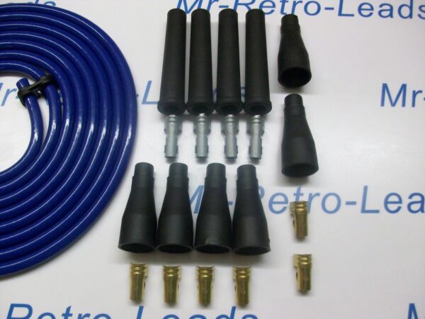 Blue 8mm Performance Ignition Lead Kit Ignition Lead For 4 Cly 3 Meter Kit Cars.