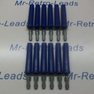 Blue Ignition Lead Spark Plug Boots Terminals Straight Fitting Silicone Kit X 12