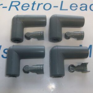 Grey Silicone Spark Plug Rubber Boot Fitting Plus 4 X Terminals 4 X 90" Degree