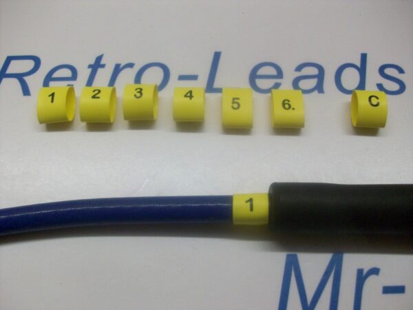 Ignition Lead Plug Numbers 1 / 6 Heat Shrink Ht Lead Black On Yellow  1 / 6 & C
