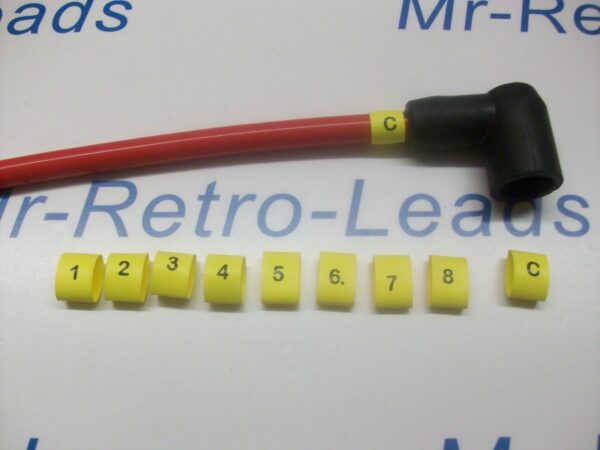 Ignition Lead Plug Numbers 1 / 8 Heat Shrink Ht Lead Black On Yellow  1 / 8 + C.