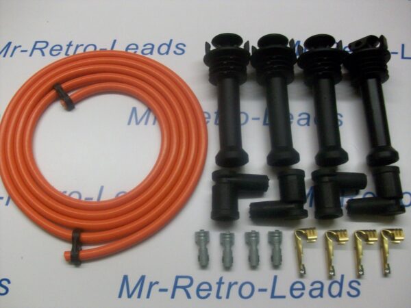Orange 8mm Performance Ignition Lead Kit For The Black Top Kit Cars 111mm Boots