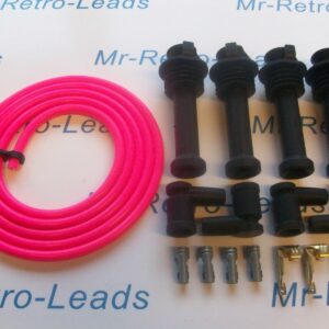 Pink 8mm Performance Ignition Lead Kit For Zetec Black Top Kit Cars 111mm Boots