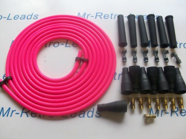 Pink 8mm Performance Ignition Lead Kit Cable For 6 Cyl 4 Meters Ideal Kit Car