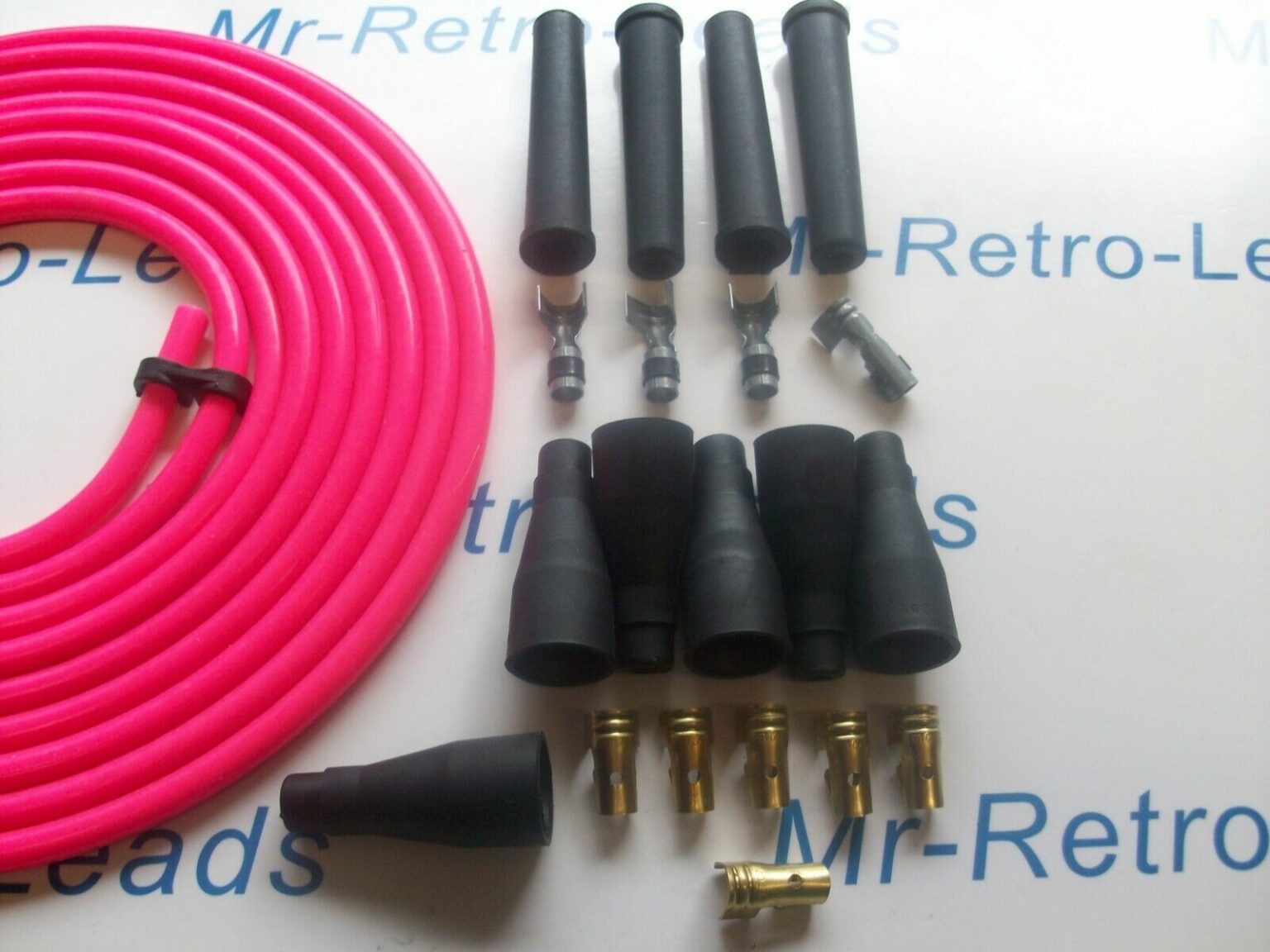 Pink 8mm Performance Ignition Lead Kit For The 4 Cyl Kit Car 3 Meters