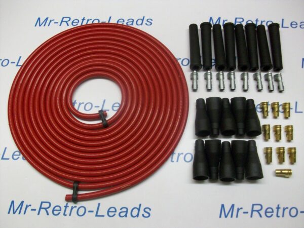 Red 8.5mm Performance Ignition Lead Kit Cable For V8 Car 6 Meters Ideal Kit Car