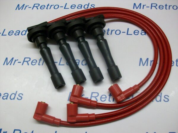 Red 8.5mm Performance Ignition Leads For The Civic B16 B18 Dohc Engines Quality
