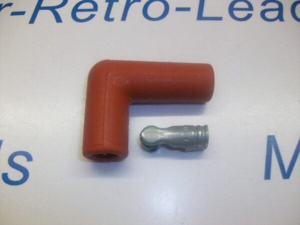 Red 90" Degree Ignition Lead Spark Plug Boot Fitting 90" Spark Plug Terminal
