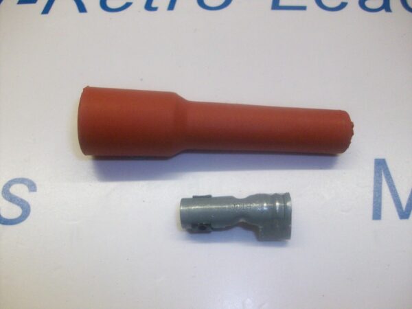 Retro Red Ignition Spark Plug Rubber Boot & Terminal X 1 Nos Look Quality...