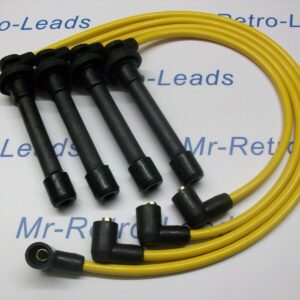 Yellow 8mm Performance Ignition Leads For The Civic Coupe 1.6i 1.5i 16v Vtec Crx