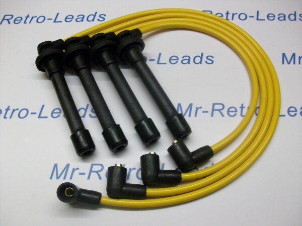 Yellow 8mm Performance Ignition Leads For The Civic Coupe 1.6i 1.5i 16v Vtec Crx