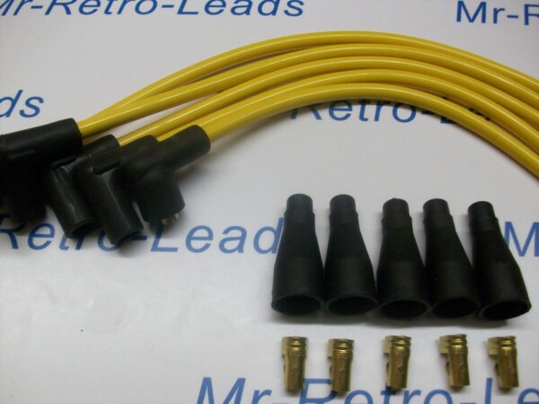 Yellow 8mm Performance Ignition Lead Kit For 4 Cyl 90"degree Spark Boot Kit Car