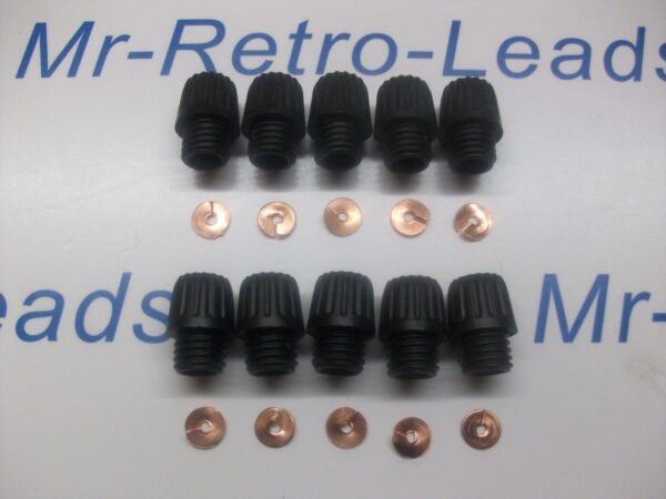 10 X Distributor Acorn Nut Screw In Terminals 10 X Brass Split Washers 1930-60s
