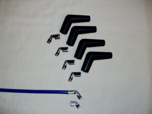 4 Ignition Spark Plug Rubber Boot Kit Terminals 45 / 135 Degree Stainless Steel