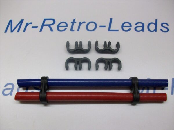 4 X Ignition Lead Ht Clips Holder 2 Way Separator Clamp Holder 8mm 7mm Spacers