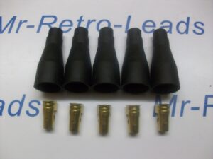 5 X Straight 7mm 8mm Distributor Ignition Lead Boots Cover Terminals Kit Coil Ht