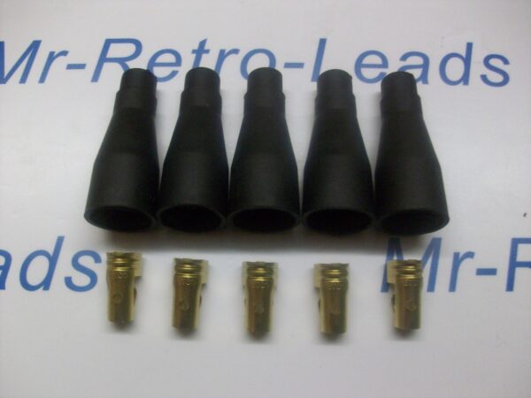 5 X Straight 7mm 8mm Distributor Ignition Lead Boots Cover Terminals Kit Coil Ht