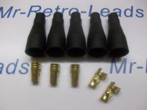 5 X Straight 7mm 8mm Distributor Ignition Lead Boots Cover Terminals Kit Coil Ht