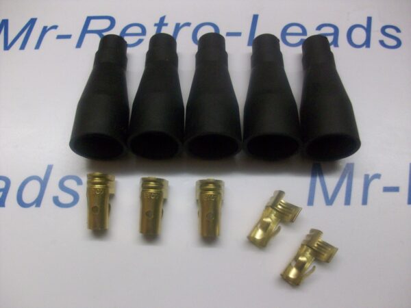 5 X Straight 7mm 8mm Distributor Ignition Lead Boots Cover Terminals Kit Coil Ht