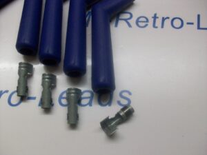 8 Blue Silicone Ignition Lead Spark Plug Boot Terminal 45 / 135 Degree V8 Gmc