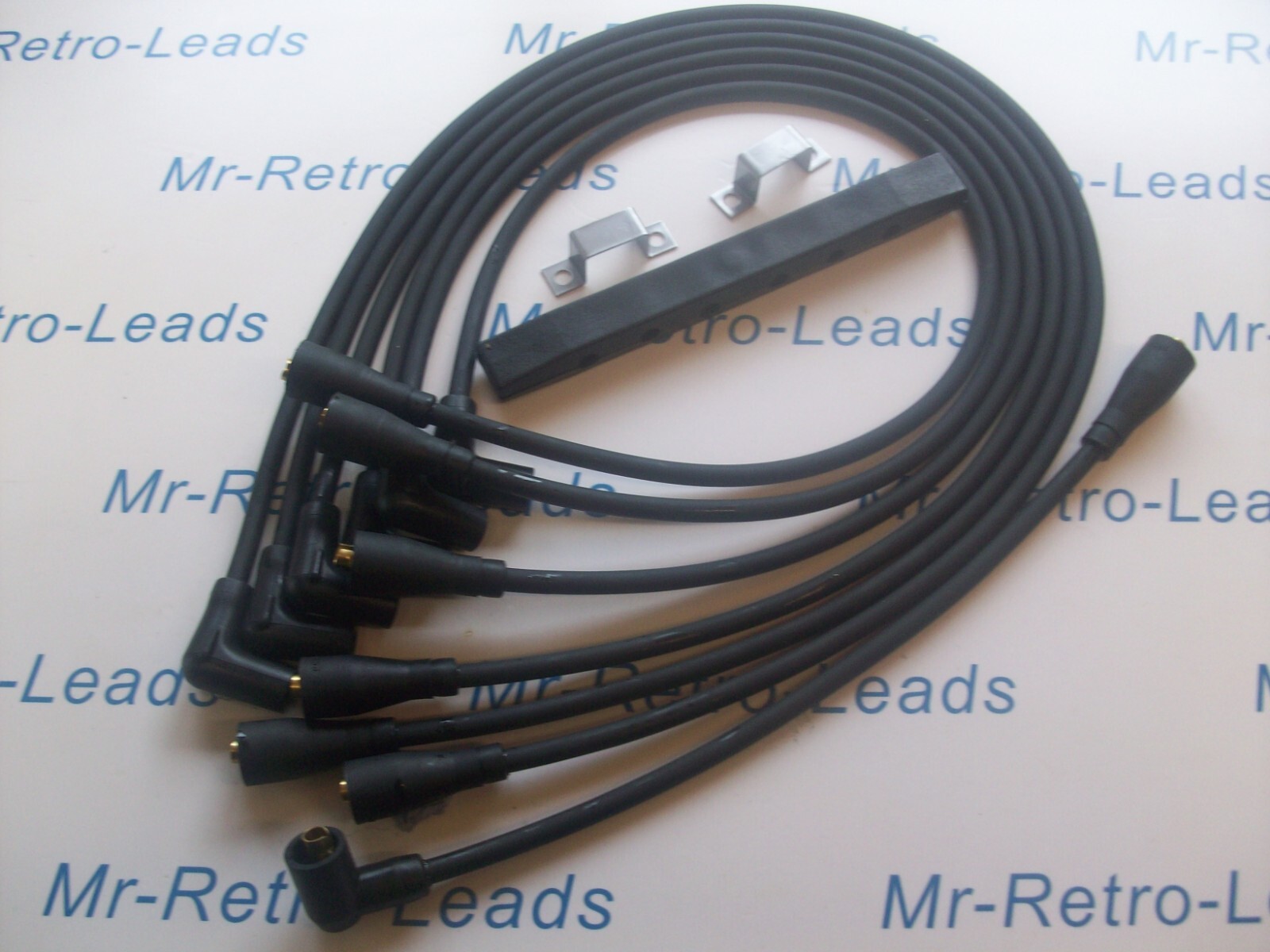 8mm Performance Ignition Leads Fits Jaguar E Type Xj6 Xk Mk2 & Clamp Seporator..