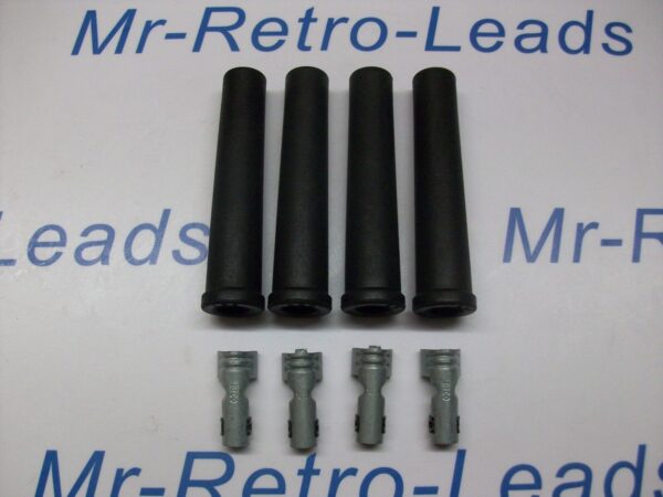 Black 7mm 8mm Ignition Spark Plug Silicone Boots Terminals Kit Lead Ht Quality