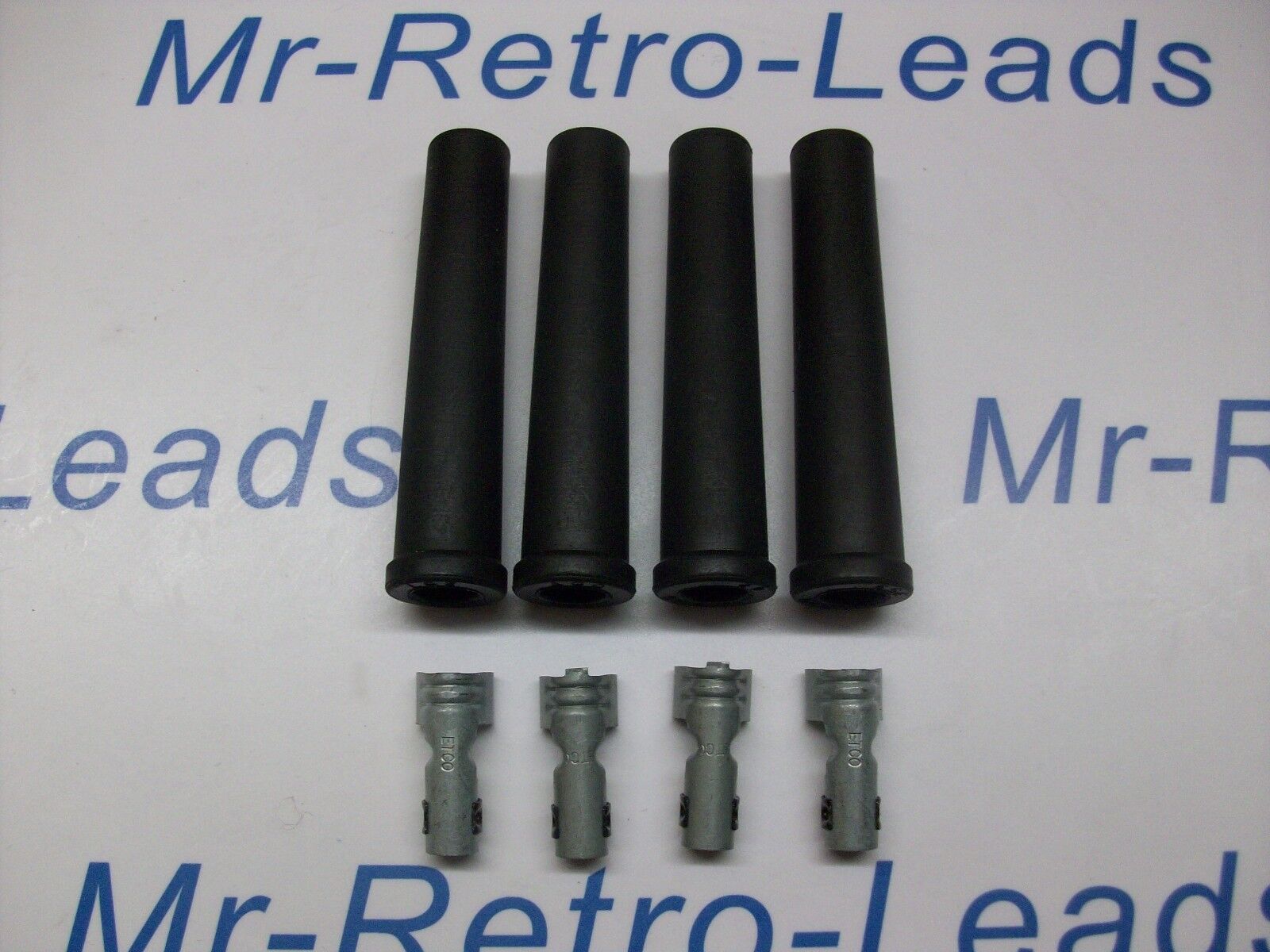 Black 7mm 8mm Ignition Spark Plug Silicone Boots Terminals Kit Lead Ht Quality