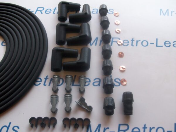 Black 7mm Copper Core Tinned Ignition Lead Kit 5 Meters Kit Car Old Cars 6 Cyl