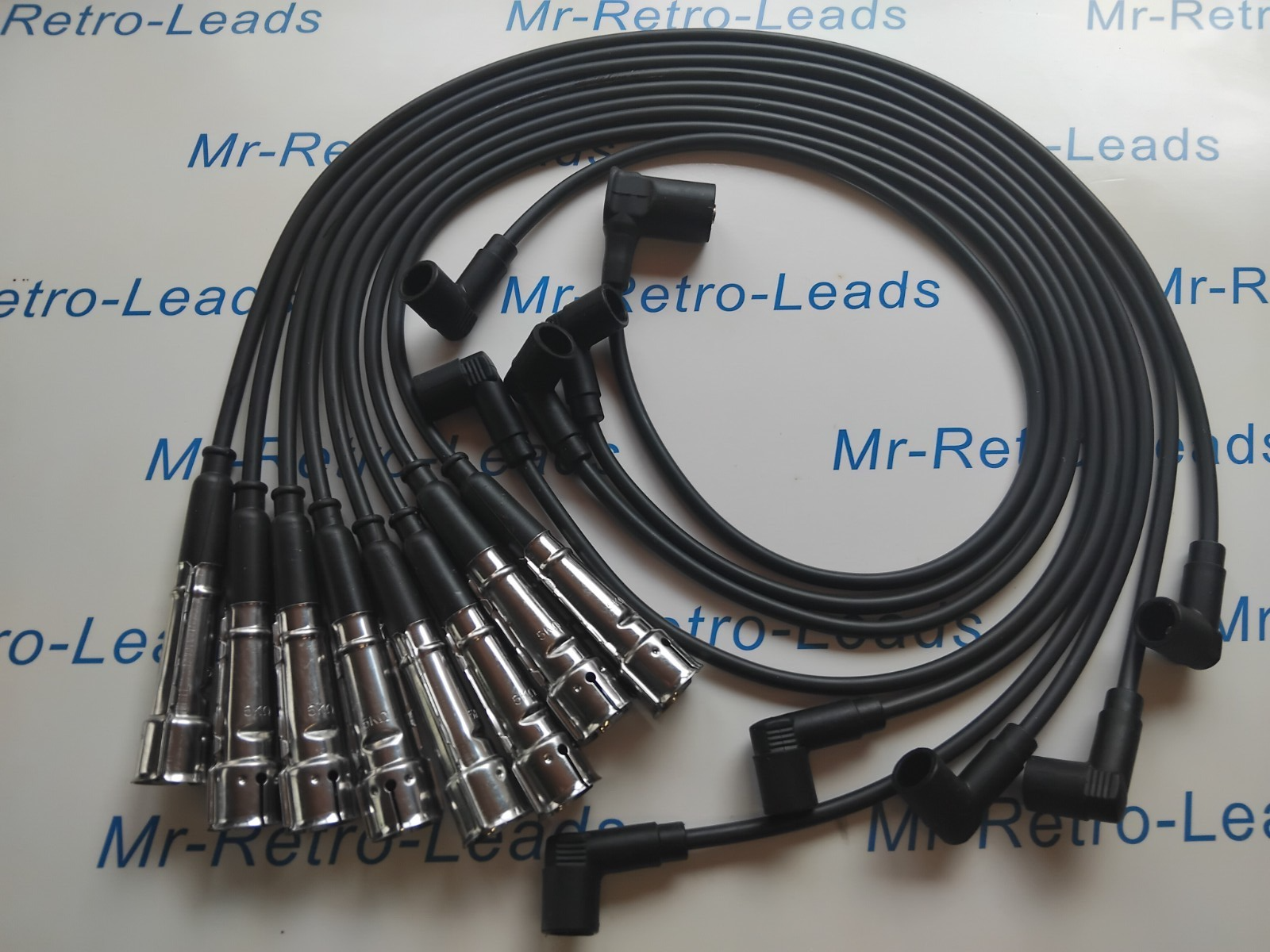 Black 7mm Ignition Leads For Mercedes 350 S420 S500 Sl380 Sl450 Sl500 M4 Pin Cap
