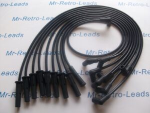 Black 8mm Performance Ignition Leads For Cleveland 460 351 302 V8 Hei Cap Ht..