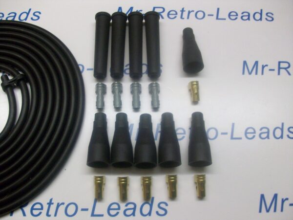 Black 8mm Performance Ignition Lead Kit Ignition Lead For 4 Cly 3 Meter Kit Cars